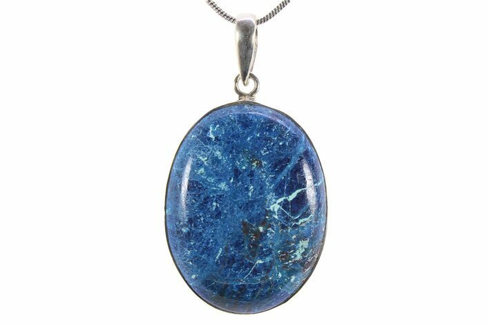 Vibrant Chrysocolla & Shattuckite Pendant - Sterling Silver #383007